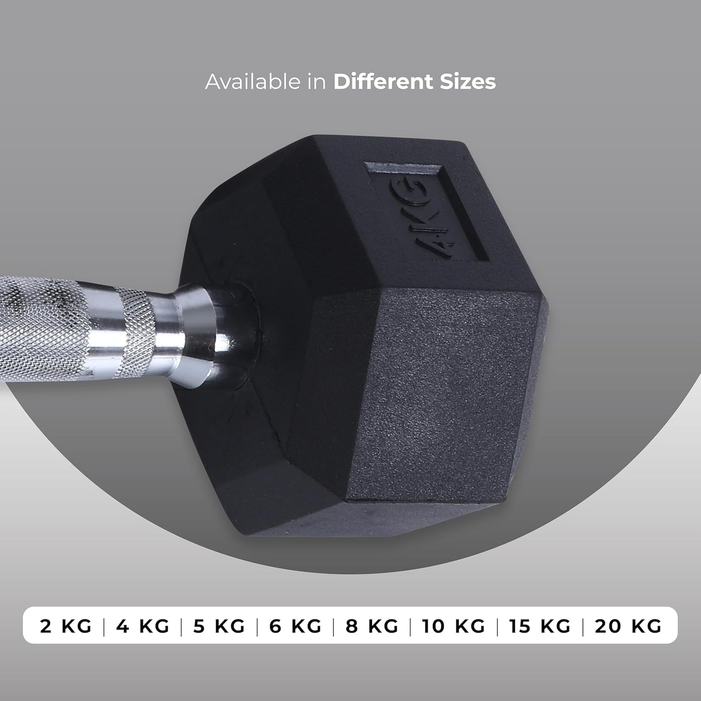 Endless Rubber Coated Hexagon Dumbbell | Material: Iron and Rubber | Perfect for Bodybuilding, Fitness, Weightlifting, Home or Gym Training