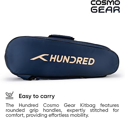 HUNDRED Cosmogear Badminton Bag | Double Zipper | Front Zipper Pocket Bag, Polyester
