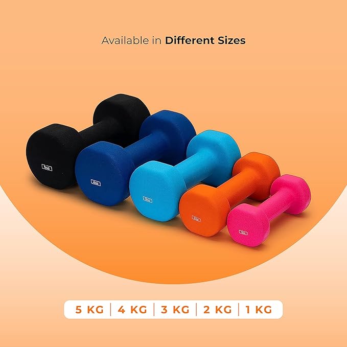 Anythingbasic Neoprene Dumbbells Includes 2 Dumbbells | Material: Iron with Neoprene Coating | Exercise & Fitness Weights for Women & Men at Home/Gym