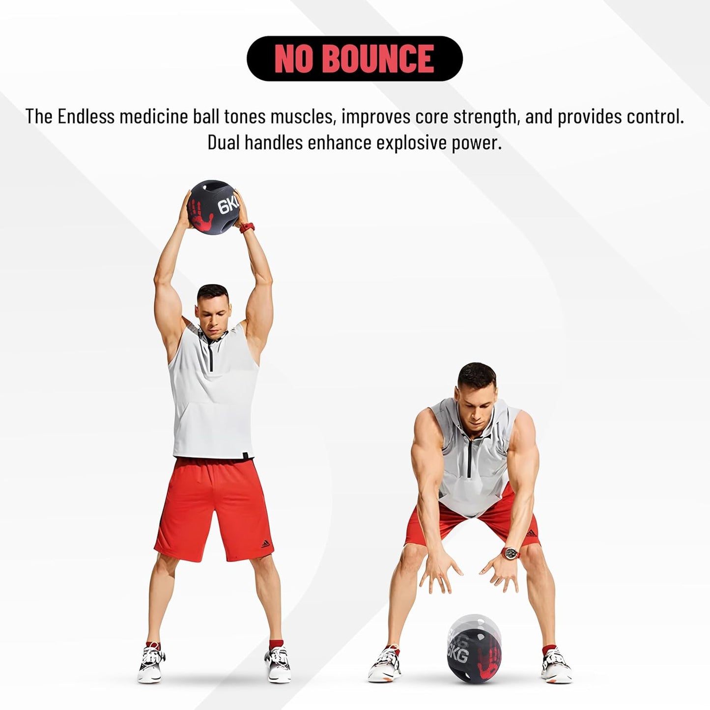 Endless Infinity Double Handle Medicine Ball | Black | Rubber | Core Strengthening, Fitness, Cardio, Home and Gym Workouts | For Men and Women