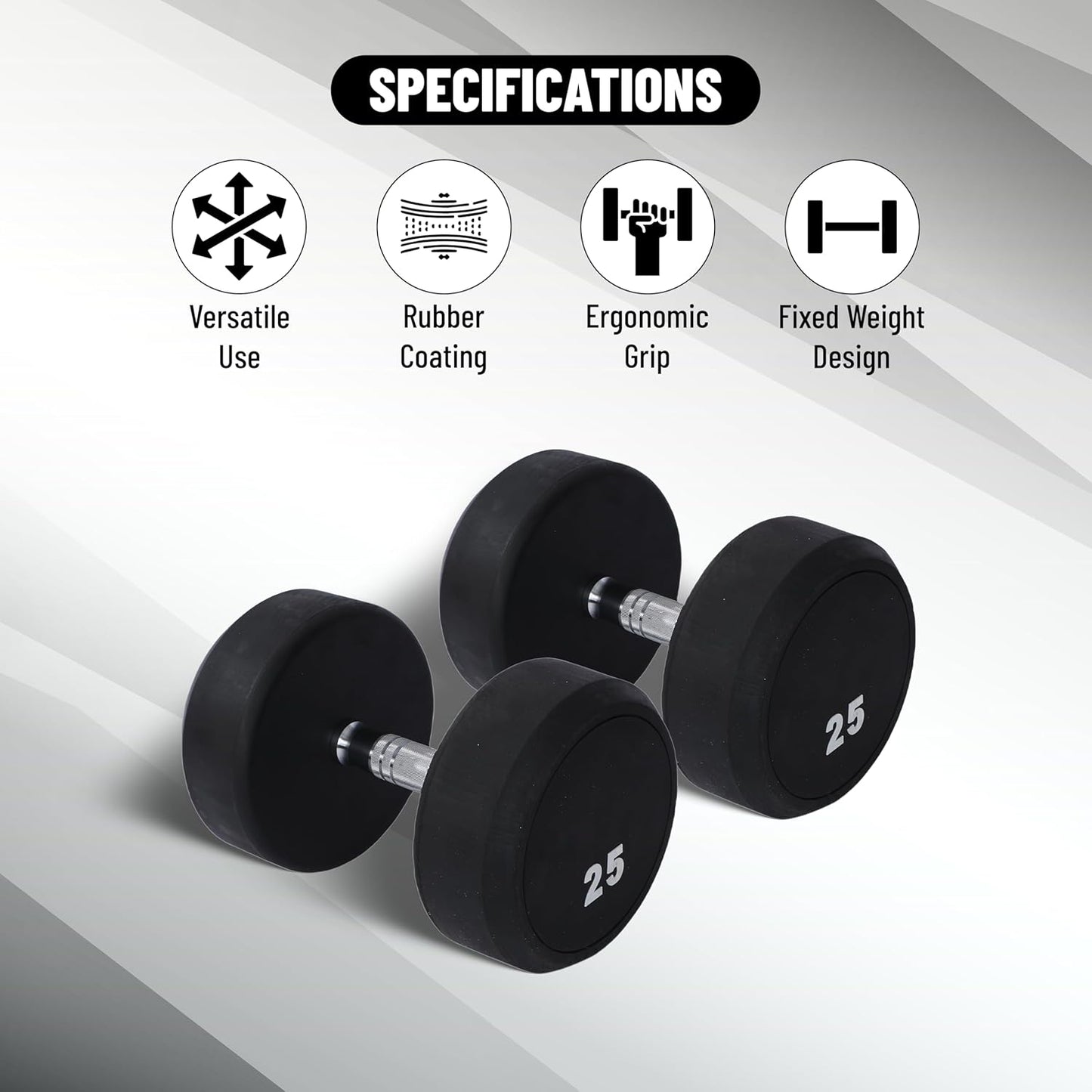 Endless Rubber Bouncy Dumbbells | Material: Iron and Rubber | Perfect for Bodybuilding, Fitness, Weightlifting, Home or Gym Training | for Men and Women