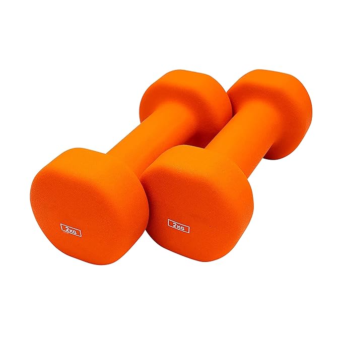 Anythingbasic Neoprene Dumbbells Includes 2 Dumbbells | Material: Iron with Neoprene Coating | Exercise & Fitness Weights for Women & Men at Home/Gym