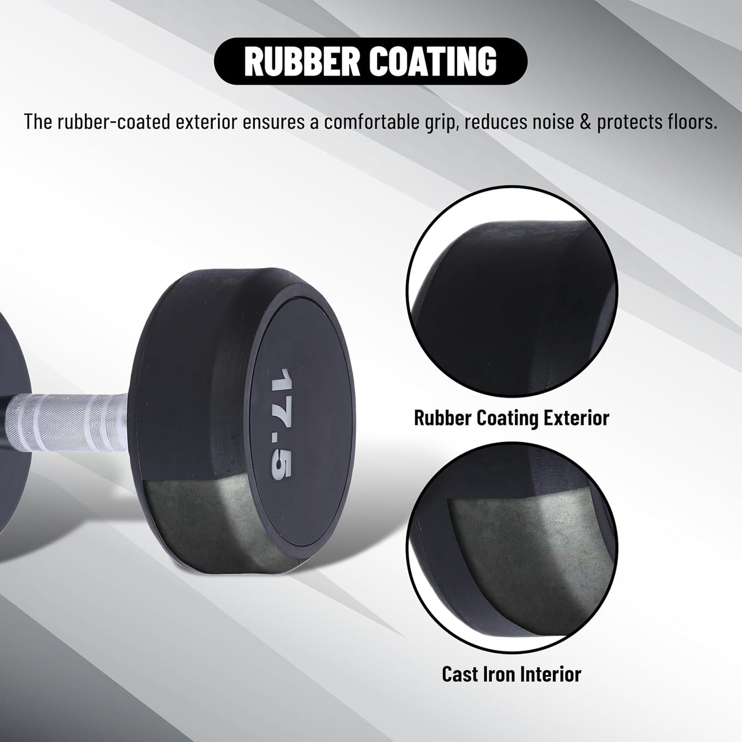 Endless Rubber Bouncy Dumbbells | Material: Iron and Rubber | Perfect for Bodybuilding, Fitness, Weightlifting, Home or Gym Training | for Men and Women