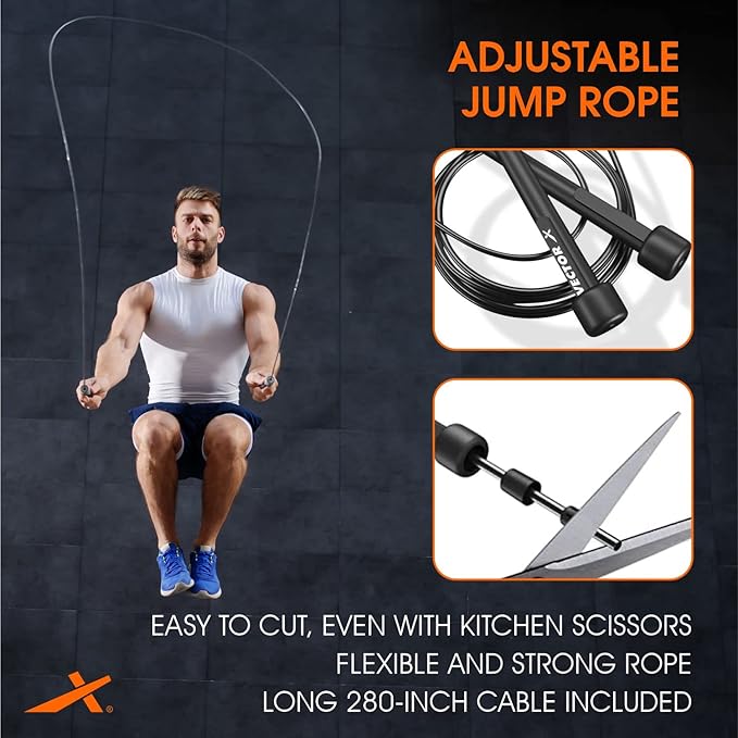Victor X 684 Jump Rope for Men and Women | Nylon Material for Cardio, Warm-Up, Weight Loss, and Jump Rope