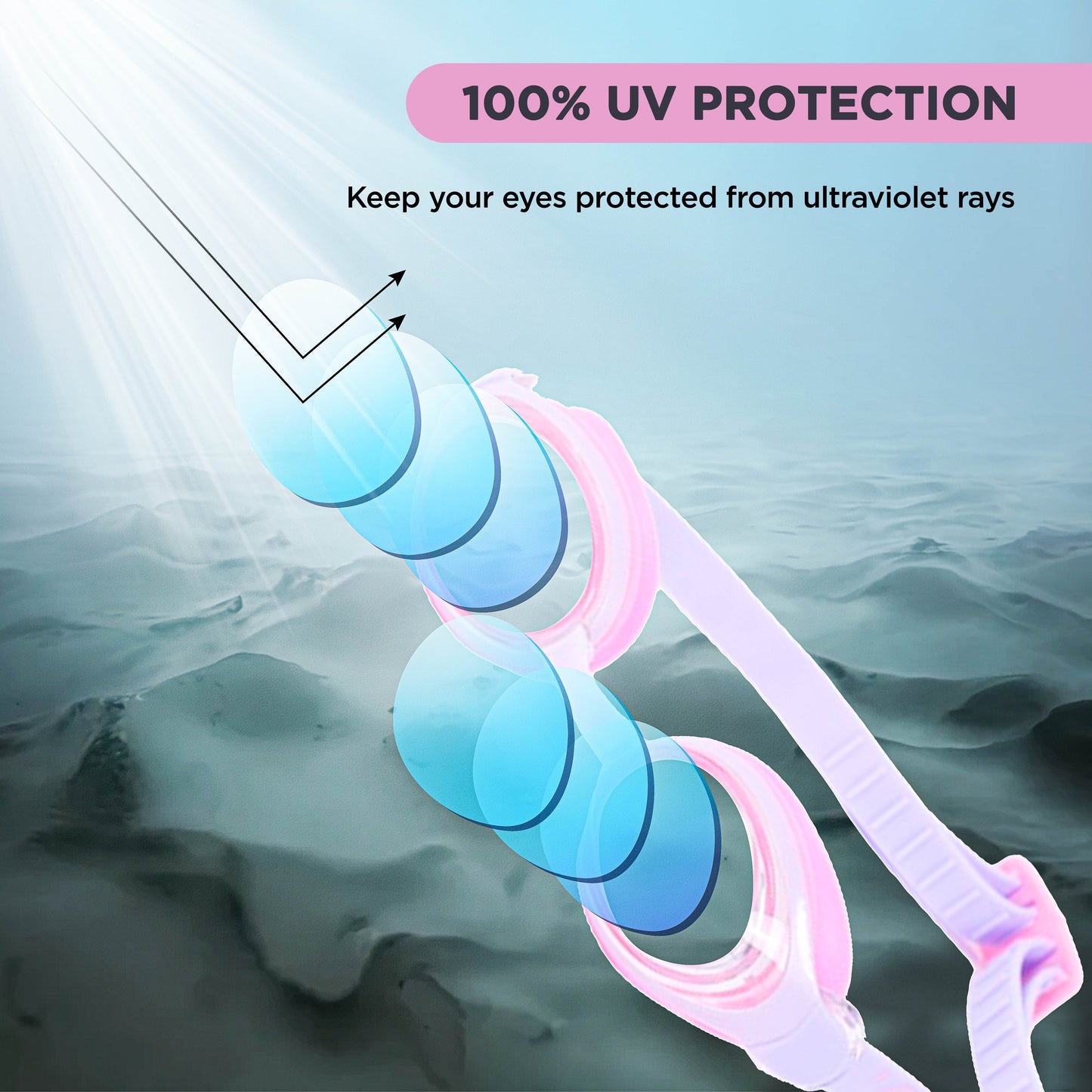 Endless EL1006 Stylish Anti-Fog and UV Protection Swimming Goggles | Material: Silicone, Polyurethane | With Adjustable Strap for Custom Fit | Soft Silicone Gasket to Prevent Leakage | With Hard Case