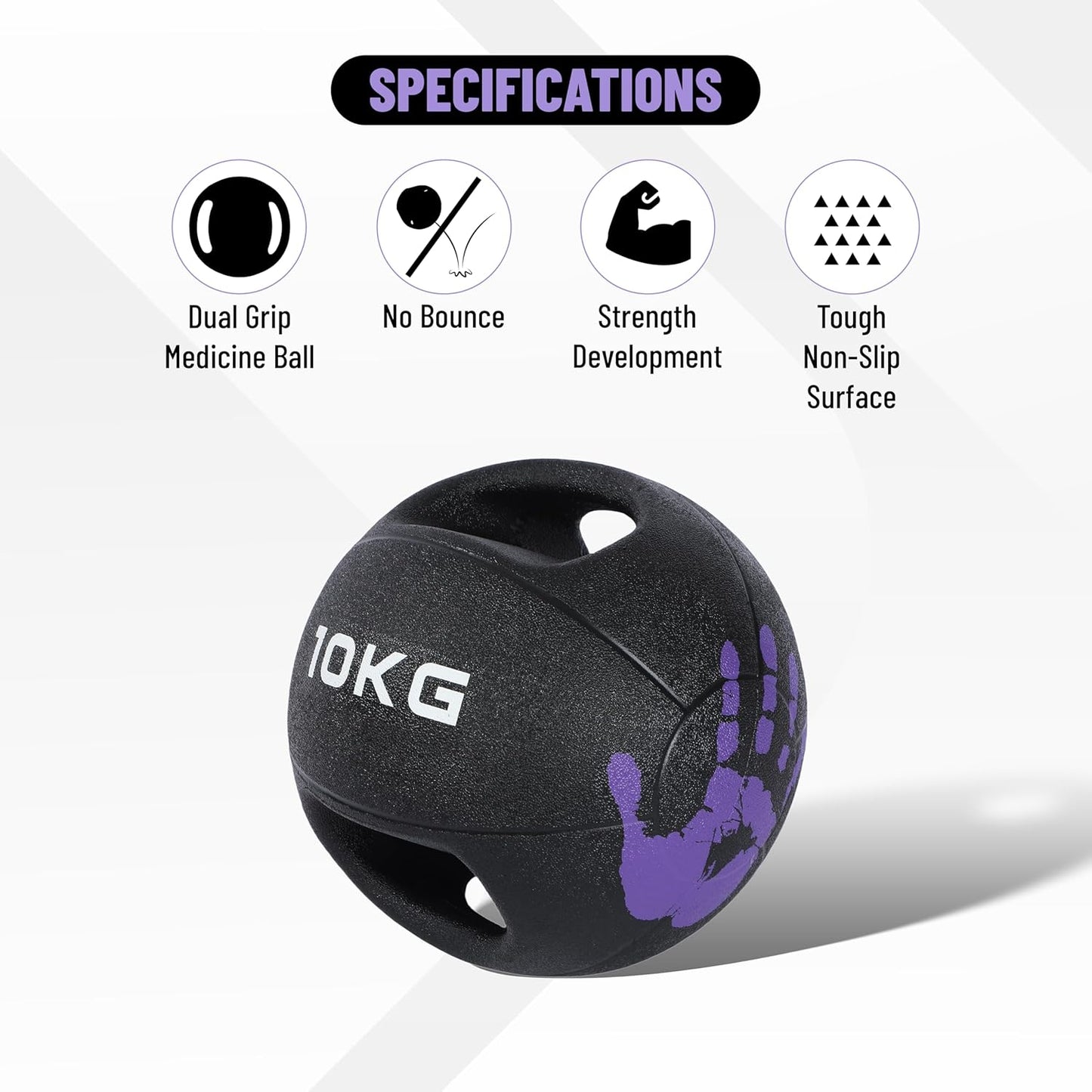 Endless Infinity Double Handle Medicine Ball | Black | Rubber | Core Strengthening, Fitness, Cardio, Home and Gym Workouts | For Men and Women