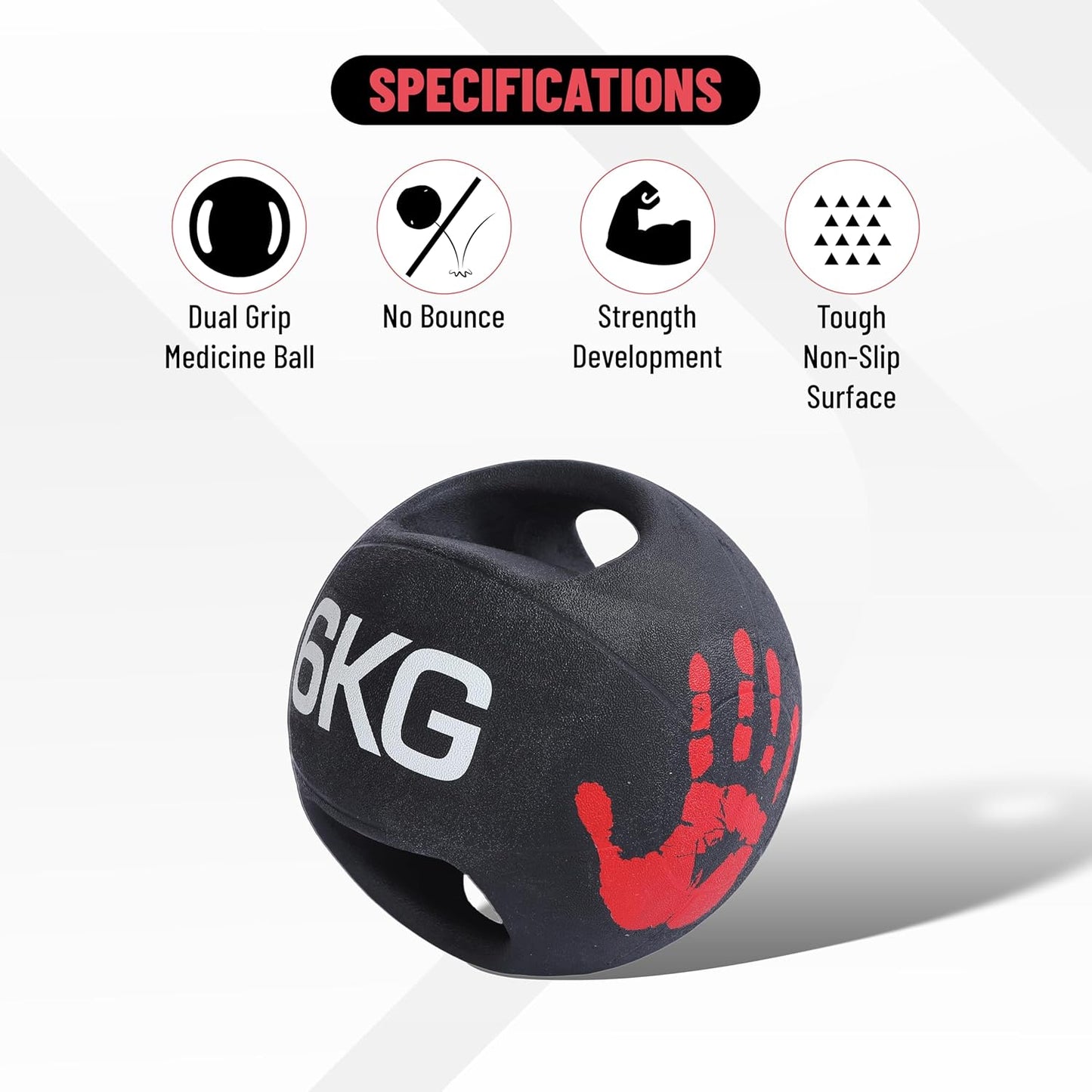 Endless Infinity Double Handle Medicine Ball | Black | Rubber | Core Strengthening, Fitness, Cardio, Home and Gym Workouts | For Men and Women