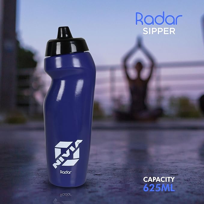 Nivia Radar Sippers Bottle for Men & Women (Navy, Capacity - 625 ml) | Material - Polyvinyl Chloride | For Sports | Cycling | Gym | Running | Training | Gym Water Bottles | Kids Water Bottles