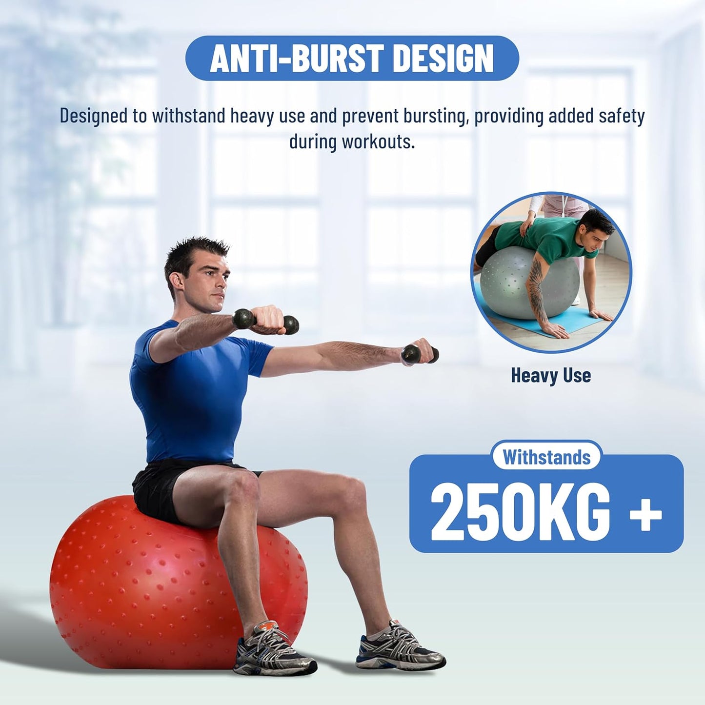 Endless Infinity Thick Yoga Ball | Material: PVC | Exercise Ball, Anti-Burst Yoga Ball | Balance Ball for Fitness | Pilates | Gym and Home | Bathroom for Men and Women