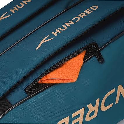HUNDRED Cosmogear Badminton Bag | Double Zipper | Front Zipper Pocket Bag, Polyester
