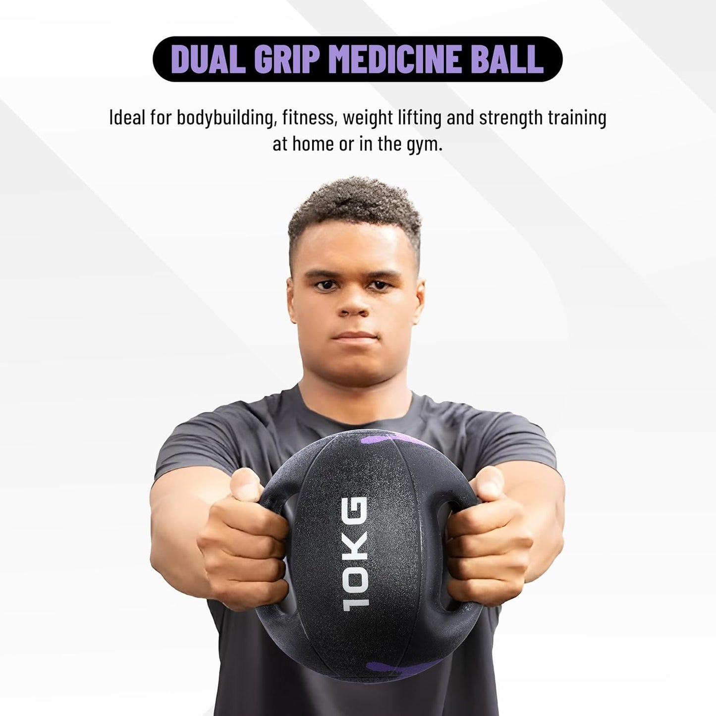 Endless Infinity Double Handle Medicine Ball | Black | Rubber | Core Strengthening, Fitness, Cardio, Home and Gym Workouts | For Men and Women