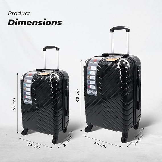 Endless Luggage | Set of 2 Luggage Trolleys - Hardside Suitcase (Check-in) with Built-in TSA Lock and Spinner Wheels | Material: Polycarbonate + ABS