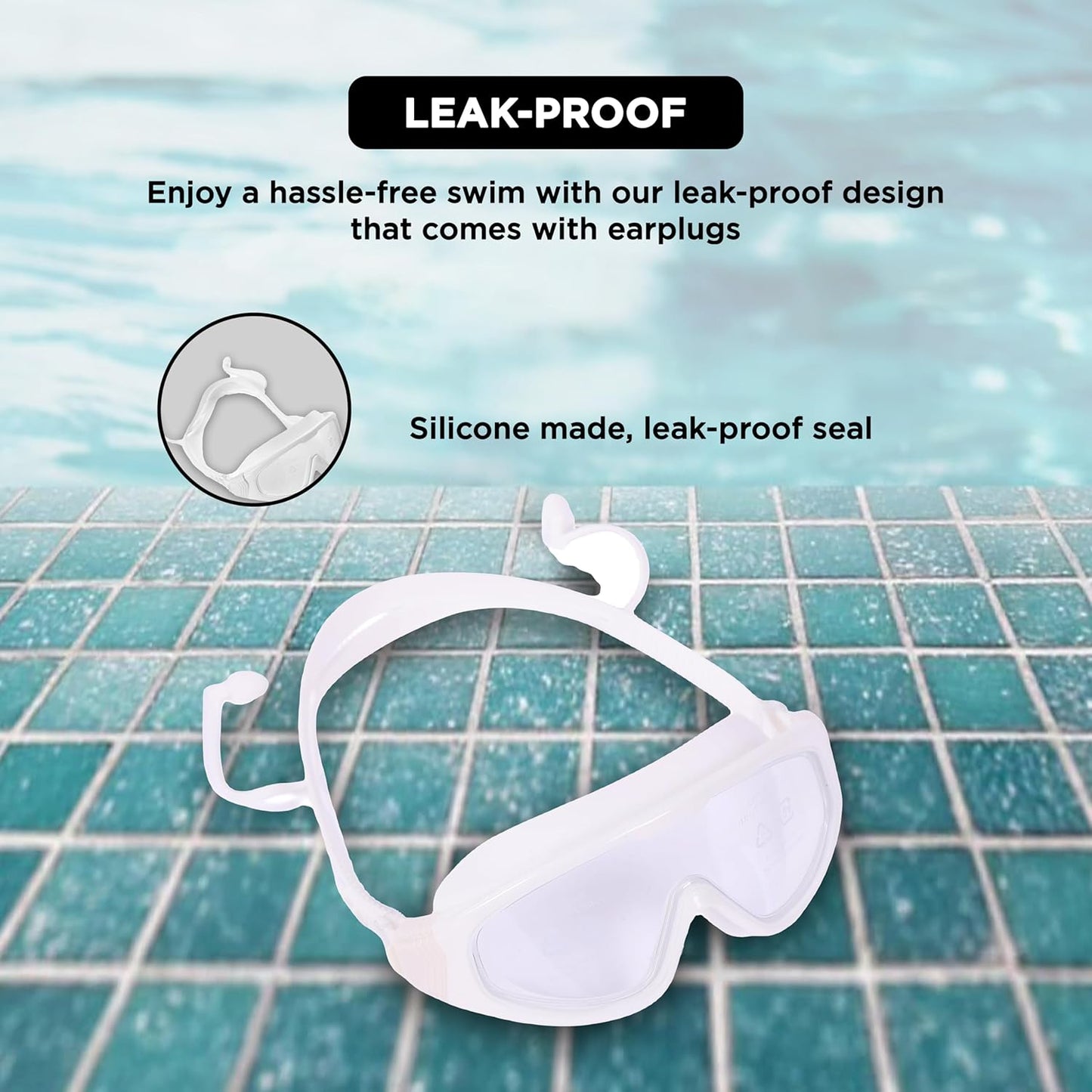 Endless EL1009 Infinity Premium Anti-Fog and UV Protection Swimming Goggles | Material: Silicone, Polyurethane | Stylish Large Frame for More Vision | Soft Silicone Gasket to Prevent Leakage | With Hard Case