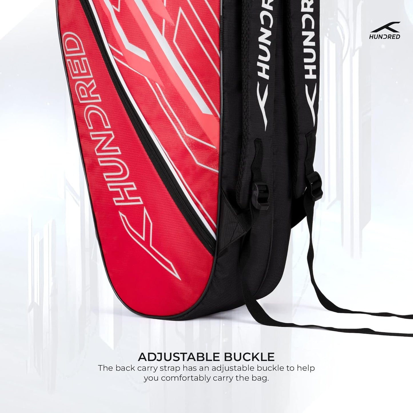 HUNDRED Two Step Badminton and Tennis Racquet Kit Bag (Navy, Medium/6in1) | Polyester | Multiple Compartment with Side Pouch | Easy-Carry Handle | Padded Back Straps | Front Zipper Pocket