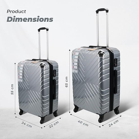 Endless Luggage | Set of 2 Luggage Trolleys - Hardside Suitcase (Check-in) with Built-in TSA Lock and Spinner Wheels | Material: Polycarbonate + ABS