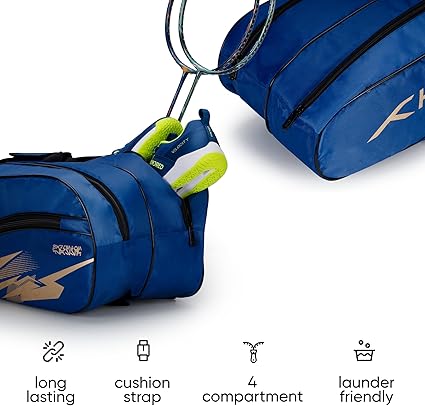 HUNDRED Cosmogear Badminton Bag | Double Zipper | Front Zipper Pocket Bag, Polyester