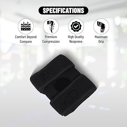 Endless Adjustable Elastic Knee Brace | Black | Material: Neoprene | For Arthritis, Meniscus Tear, ACL, Knee Pain Relief, Runners, Sports, Gym, Workout