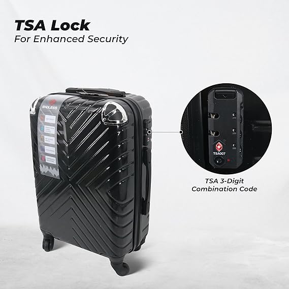 Endless Luggage | Set of 2 Luggage Trolleys - Hardside Suitcase (Check-in) with Built-in TSA Lock and Spinner Wheels | Material: Polycarbonate + ABS