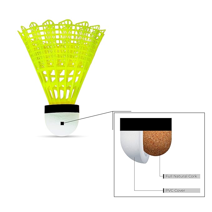 Li-Ning Bolt Gold ريشة نايلون (أصفر، سرعة بطيئة) | جودة عالية