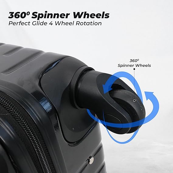Endless Luggage | Set of 2 Luggage Trolleys - Hardside Suitcase (Check-in) with Built-in TSA Lock and Spinner Wheels | Material: Polycarbonate + ABS