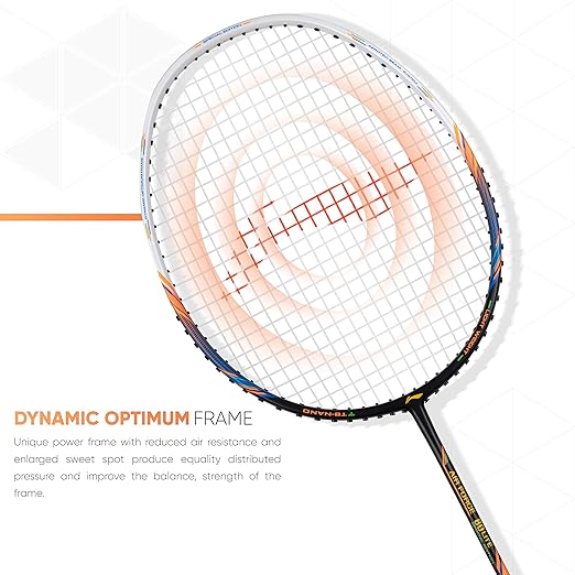 Li-Ning Air Force 80 Lite Carbon Fiber Badminton Racket with Full Racket Cover | Intermediate Players | 80g | Max String Tension - 30lbs