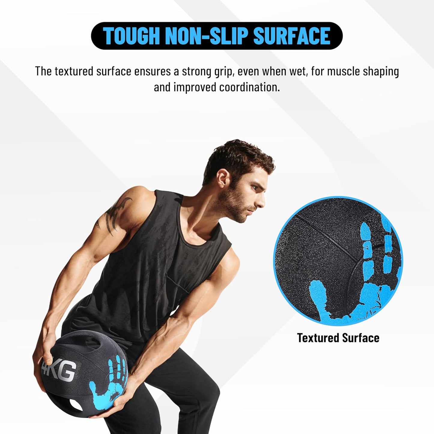 Endless Infinity Double Handle Medicine Ball | Black | Rubber | Core Strengthening, Fitness, Cardio, Home and Gym Workouts | For Men and Women