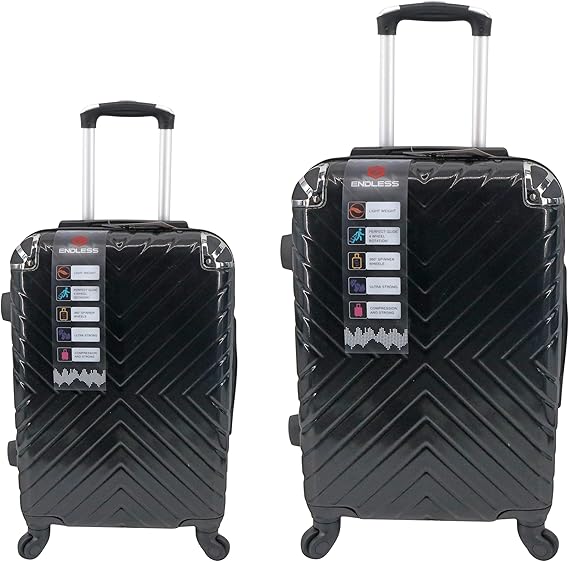 Endless Luggage | Set of 2 Luggage Trolleys - Hardside Suitcase (Check-in) with Built-in TSA Lock and Spinner Wheels | Material: Polycarbonate + ABS