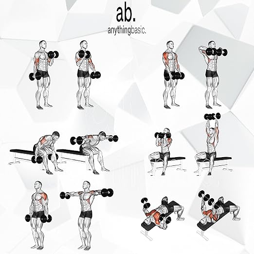 Anythingbasic Adjustable PVC Dumbbell Set Includes 4 Plates, 1 Pair of 14-Inch Dumbbell Bars & Nuts | Black | Material |: PVC | Fitness Set for Men & Women