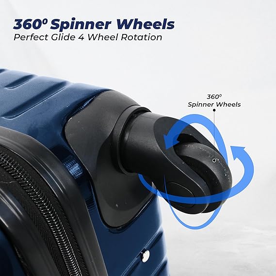 Endless Luggage | Set of 2 Luggage Trolleys - Hardside Suitcase (Check-in) with Built-in TSA Lock and Spinner Wheels | Material: Polycarbonate + ABS