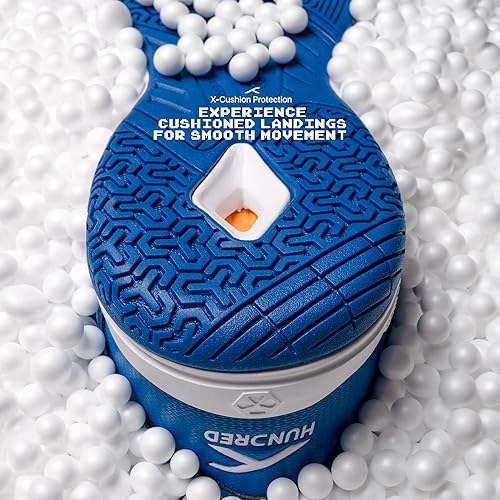 HUNDRED Reese أحذية تنس الريشة (بدون علامات) | مثالية أيضًا للإسكواش وتنس الطاولة والكرة الطائرة وكرة السلة والرياضات الداخلية | خفيفة الوزن ومتينة | وسادة X ونعل نشط للمساعدة في الإمساك وأصابع القدم