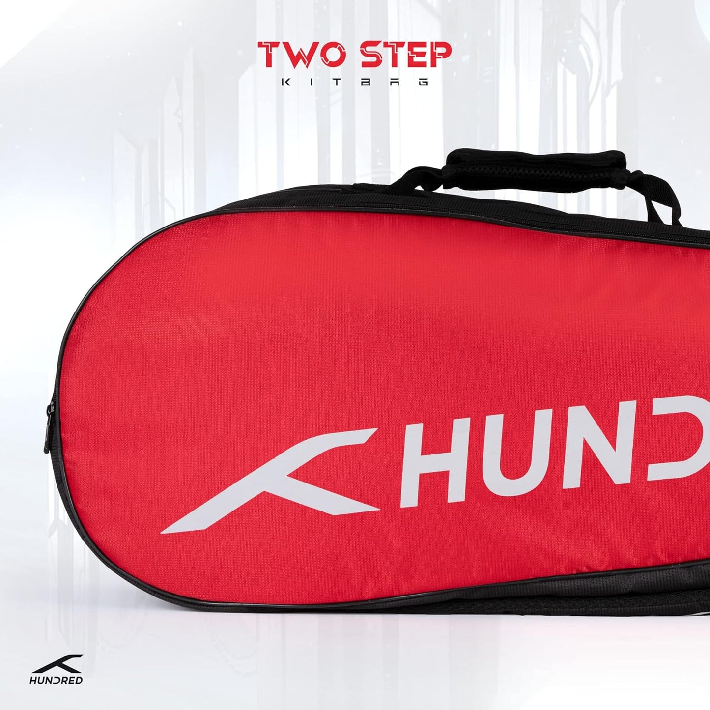 HUNDRED Two Step Badminton and Tennis Racquet Kit Bag (Navy, Medium/6in1) | Polyester | Multiple Compartment with Side Pouch | Easy-Carry Handle | Padded Back Straps | Front Zipper Pocket
