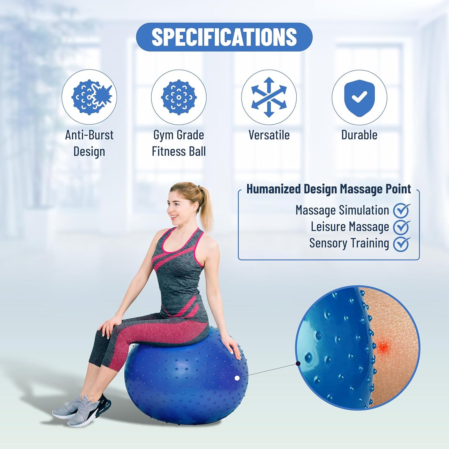 Endless Infinity Thick Yoga Ball | Material: PVC | Exercise Ball, Anti-Burst Yoga Ball | Balance Ball for Fitness | Pilates | Gym and Home | Bathroom for Men and Women