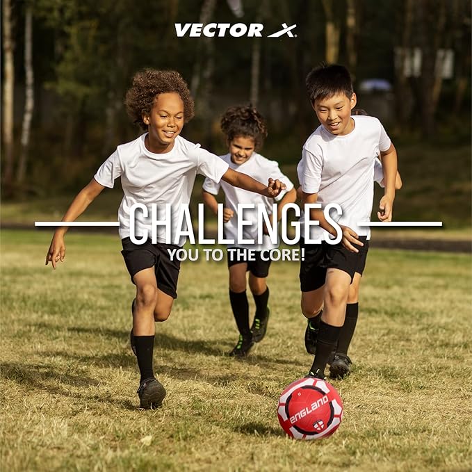 Vector X England Moulded Rubber Soccer Ball, Size 5 (White/Red)