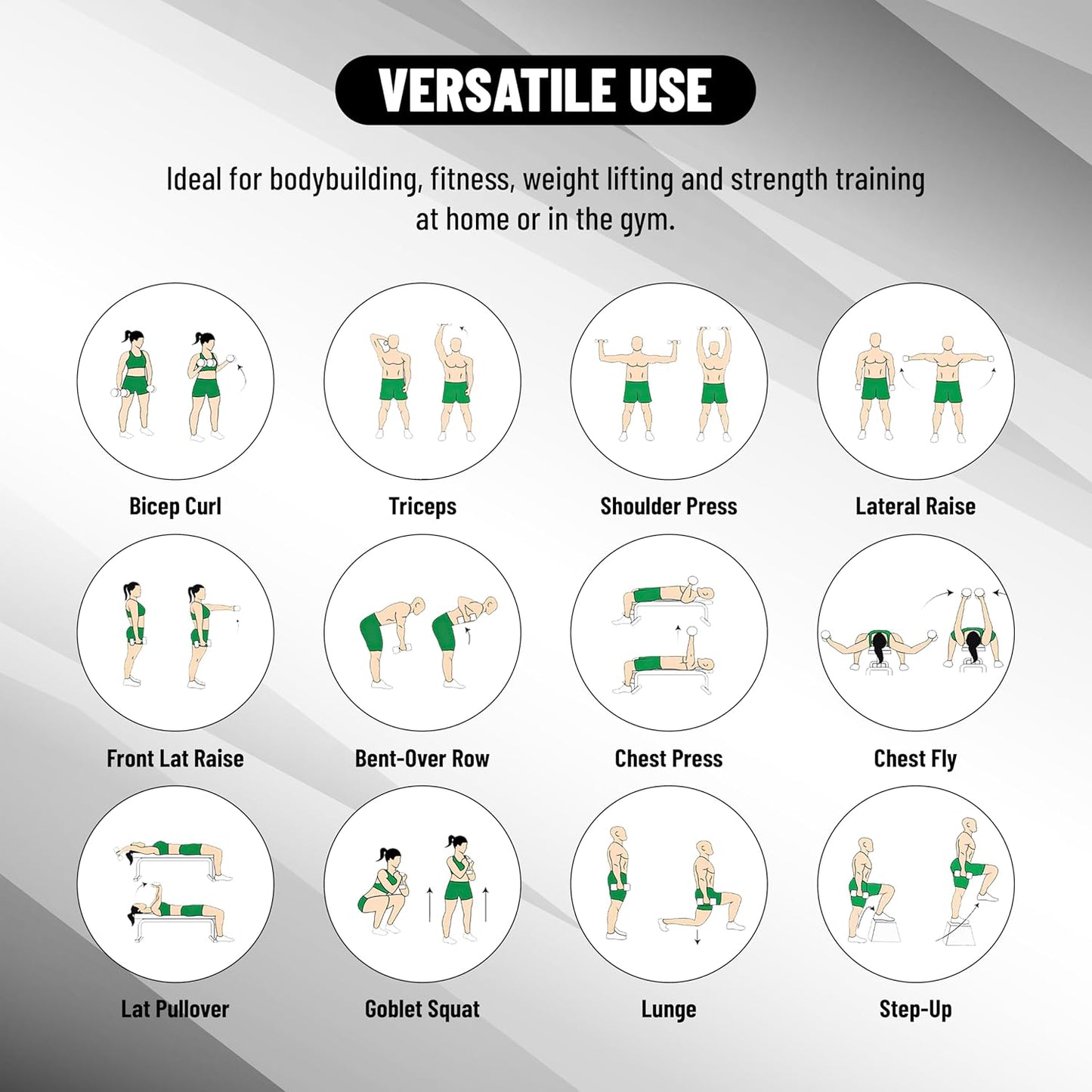 Endless Rubber Bouncy Dumbbells | Material: Iron and Rubber | Perfect for Bodybuilding, Fitness, Weightlifting, Home or Gym Training | for Men and Women