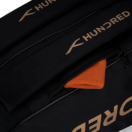 HUNDRED Cosmogear Badminton Bag | Double Zipper | Front Zipper Pocket Bag, Polyester