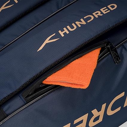 HUNDRED Cosmogear Badminton Bag | Double Zipper | Front Zipper Pocket Bag, Polyester