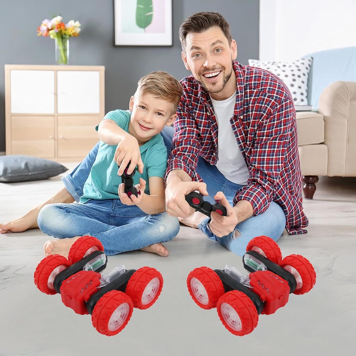 FUNFY سيارة لعبة فراشة عالية السرعة تعمل بالتحكم عن بعد، متنوعة مع دوران مسطح 360 درجة وشكل حرف V، دفع جانبي مزدوج، إطارات مضادة للانزلاق ومقاومة للصدمات، تعرض رسائل متنوعة للأطفال