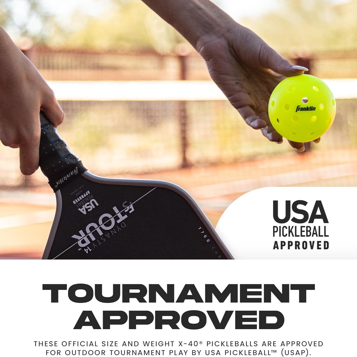 Franklin Sports Outdoor Pickleballs - X-40 Pickleball Balls - USA Pickleball (USAPA) Approved - Official US Open Ball 12 Bulk Packs of Pickleballs