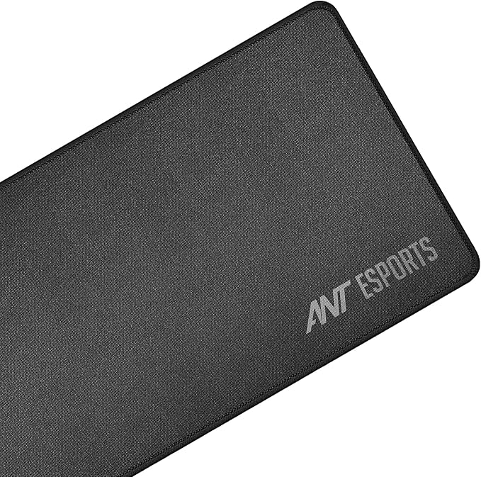 Ant Esports MP290 Gaming Mouse Pad, Large with Stitched Edges, Waterproof and Non-Slip Base for Gaming and Office - Black, Spandex Rubber