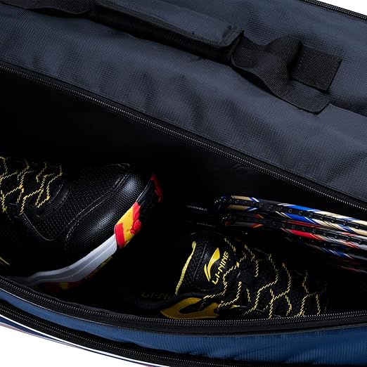 Li-Ning Panther حقيبة تنس الريشة المصنوعة من البوليستر بسحاب مزدوج | جيب للتخزين | مساحة تخزين واسعة | للجنسين - رجال، أولاد، بنات، نساء