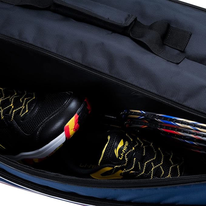 Li-Ning Panther حقيبة تنس الريشة المصنوعة من البوليستر بسحاب مزدوج | جيب للتخزين | مساحة تخزين واسعة | للجنسين - رجال، أولاد، بنات، نساء