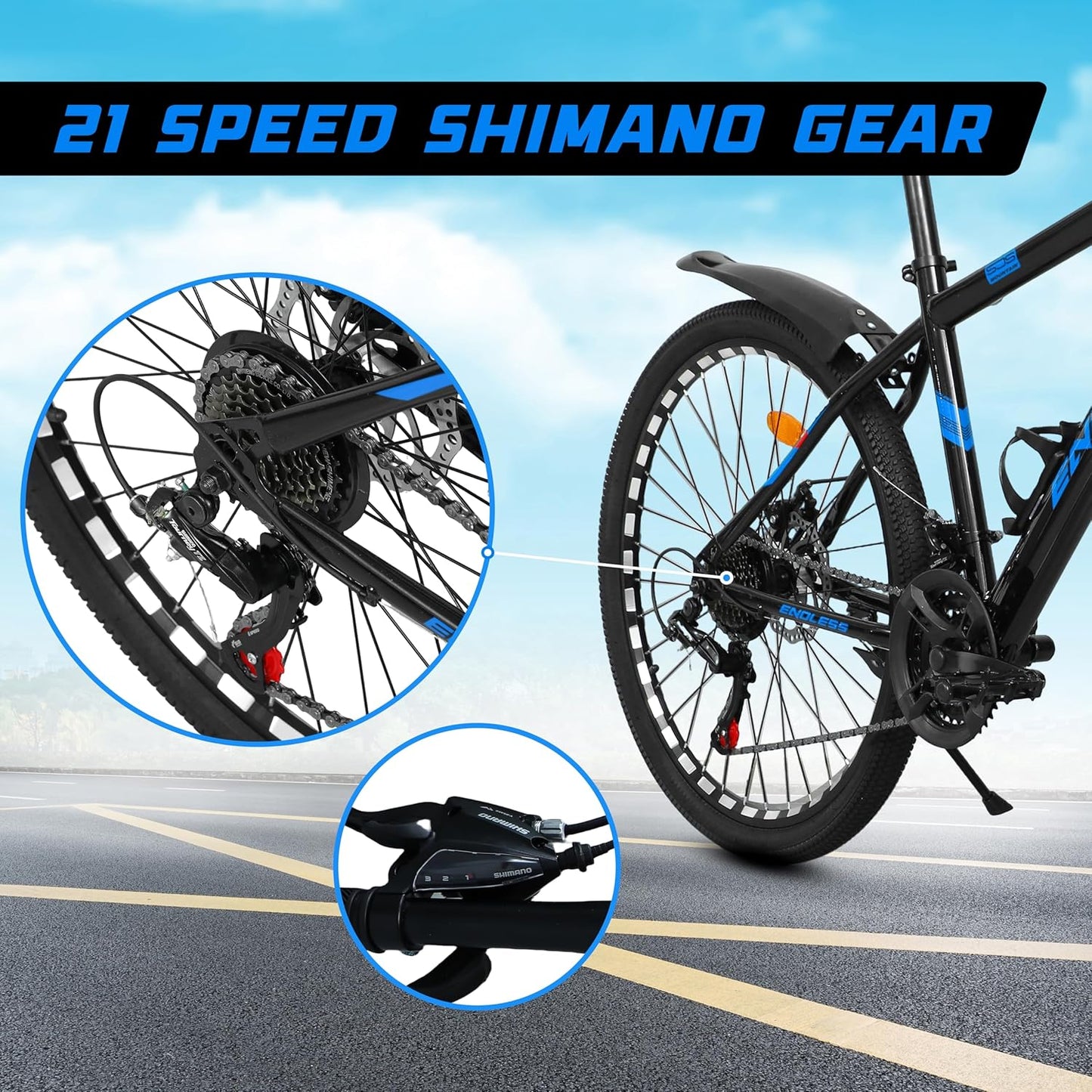 Endless 17" Aluminum Alloy Frame Mountain cycle with 26" Wheels and Shimano Altus 21 Speed Transmission for Adults | Disc Brakes, Adjustable Seat, All Terrain Tires, Suspension Mountain cycle for Men and Women
