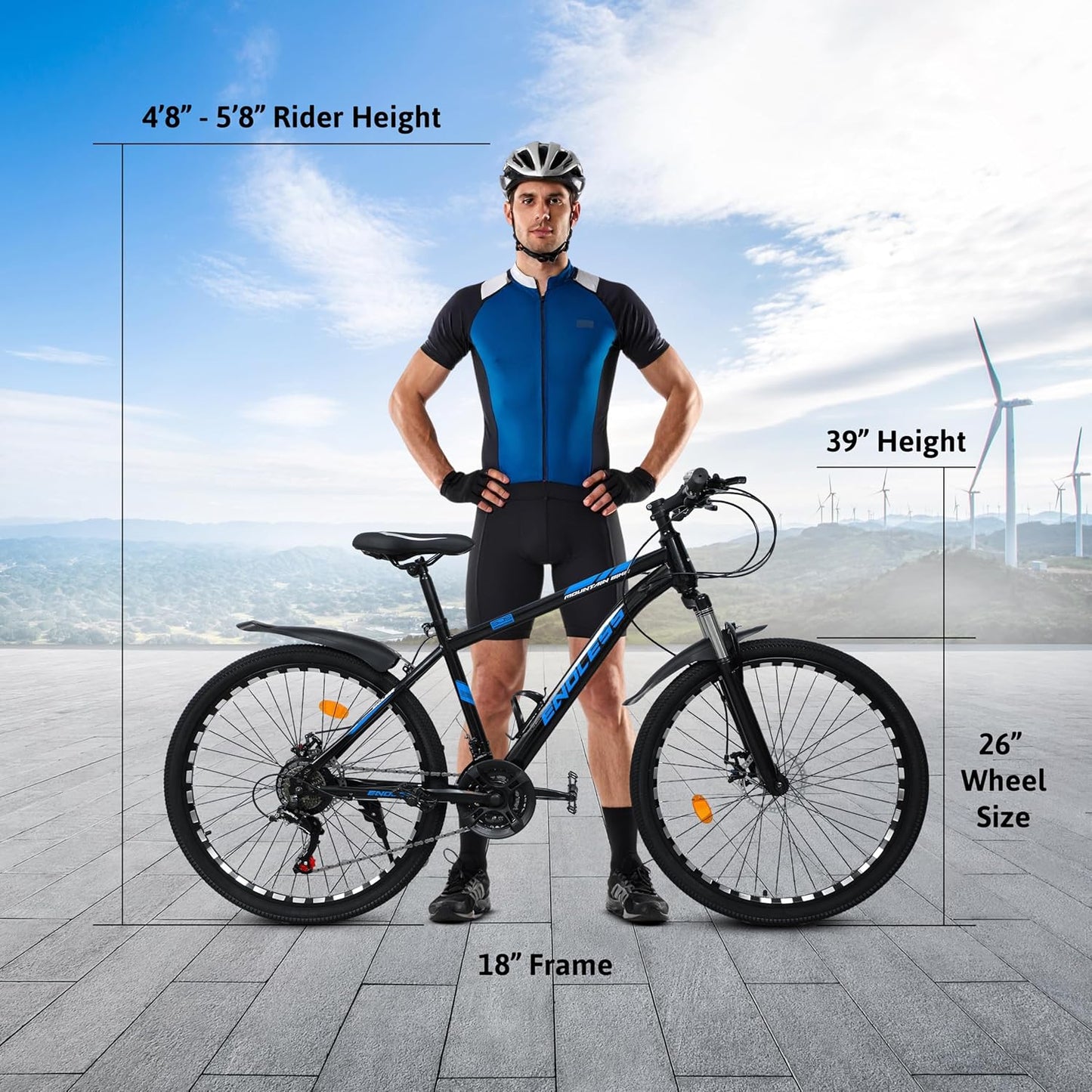 Endless 17" Aluminum Alloy Frame Mountain cycle with 26" Wheels and Shimano Altus 21 Speed Transmission for Adults | Disc Brakes, Adjustable Seat, All Terrain Tires, Suspension Mountain cycle for Men and Women