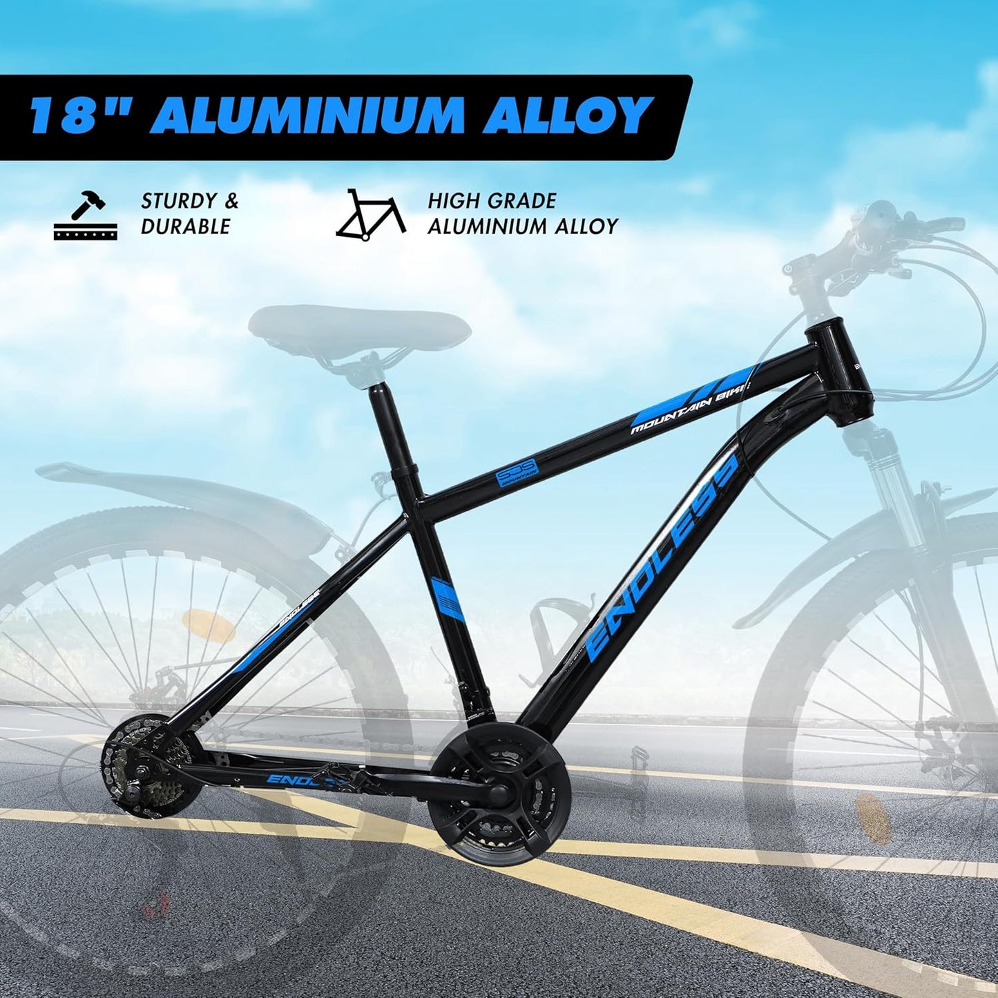 Endless 17" Aluminum Alloy Frame Mountain cycle with 26" Wheels and Shimano Altus 21 Speed Transmission for Adults | Disc Brakes, Adjustable Seat, All Terrain Tires, Suspension Mountain cycle for Men and Women