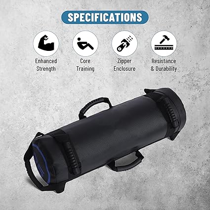 Endless Premium Weight Bag, Multi-Position Handle Bag with Zipper Sandbag and Leather for Weightlifting, Yoga, Heavy Duty Training, Cross Training