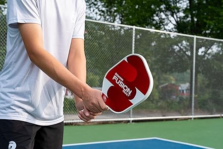 GAMMA Fusion React Pickleball Paddle, Extra-Wide Fiberglass Surface Boosts Hit Potential for Beginners