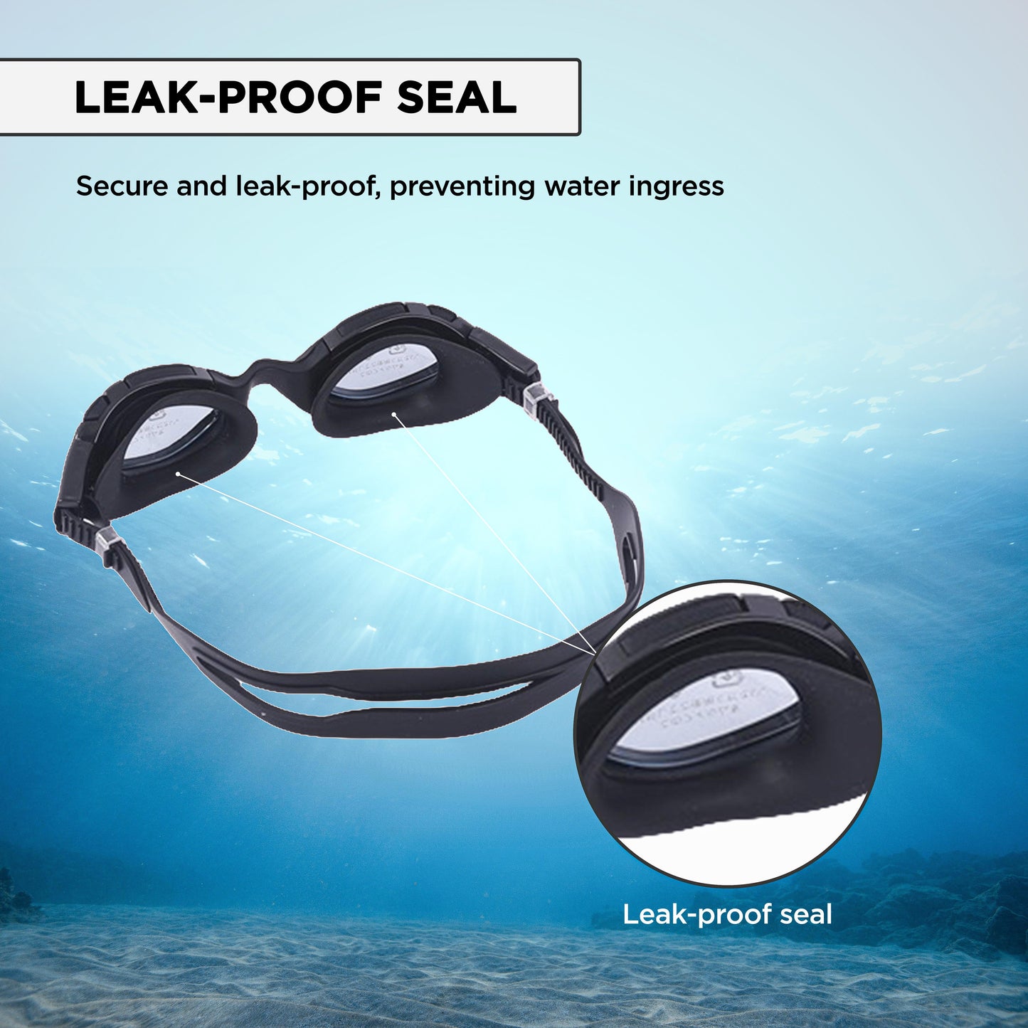 Endless EL1001 Anti-Fog and UV Protection Swimming Goggles | Material: Silicone, Rubber | Attached Earbuds and Adjustable Strap | Soft Silicone Gasket to Prevent Leakage | With Hard Case