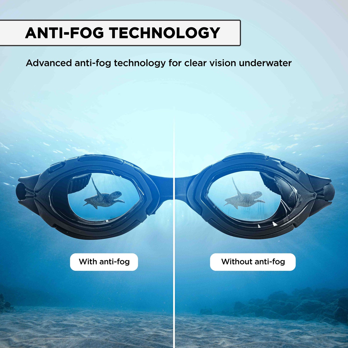 Endless EL1001 Anti-Fog and UV Protection Swimming Goggles | Material: Silicone, Rubber | Attached Earbuds and Adjustable Strap | Soft Silicone Gasket to Prevent Leakage | With Hard Case