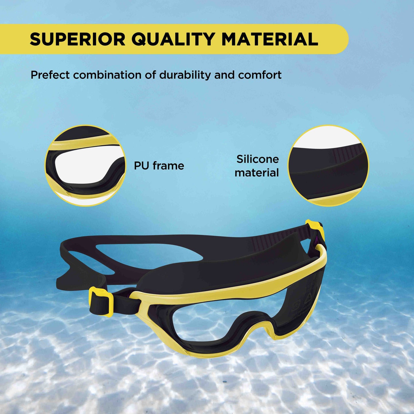 Endless EL1010 Luxury Swimming Goggles Premium Anti-Fog and UV Protection Swimming Goggles | Material: Silicone, Polyurethane | Large Stylish Frame for More Vision | Soft Silicone Gasket to Prevent Leakage | With Hard Case