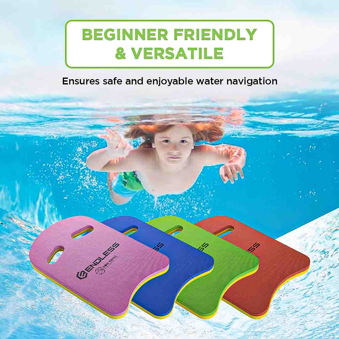 Endless EL1011 Infinity Ergonomic Design Kickboard | Material: Vinyl Acetate Foam | Beginner Swimming Training Float | Floating Pads for Kids and Adults